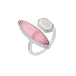 ANILLO MAREA PLATA CUARZO ROSA BLANCO - D03506/AN14