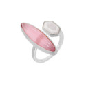 ANILLO MAREA PLATA CUARZO ROSA BLANCO - D03506/AN14