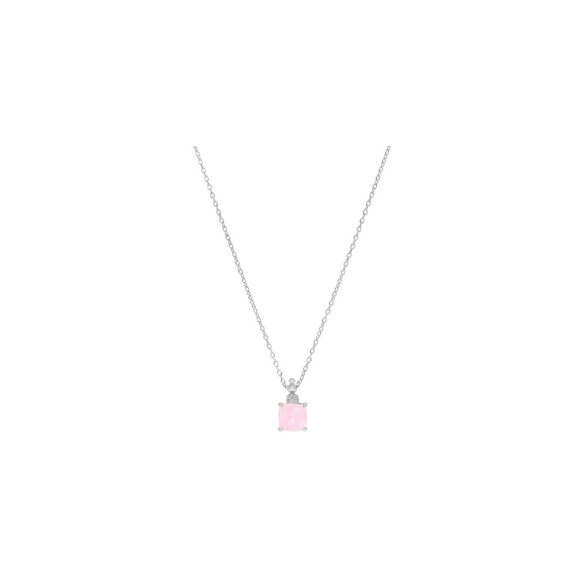 GARGANTILLA MAREA PLATA CUARZO ROSA - D03507/AS