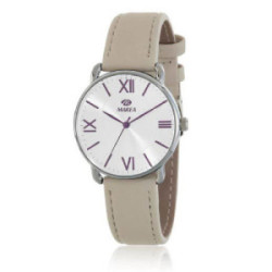 RELOJ MAREA MARRÓN ESFERA BLANCA - B41386/1