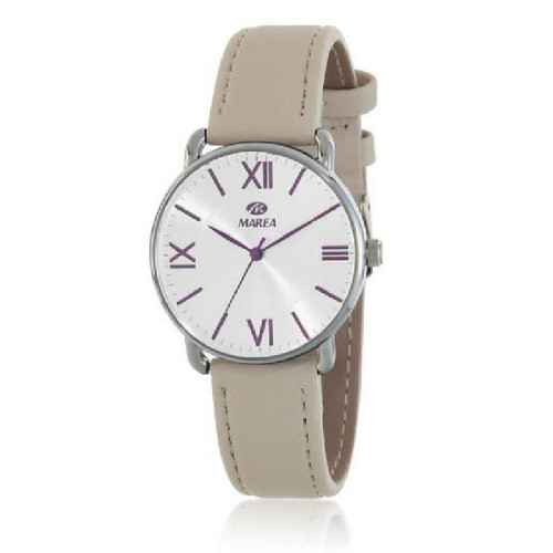 RELOJ MAREA MARRÓN ESFERA BLANCA - B41386/1