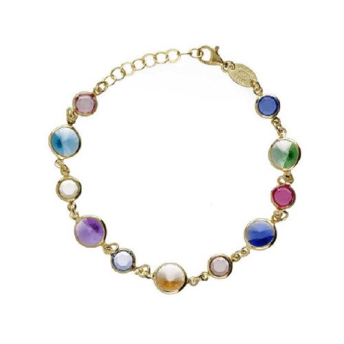 PULSERA VICTORIA CRUZ CRISTALES GOLD - A0692-MDP