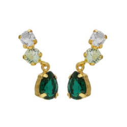 PENDIENTES VICTORIA CRUZ CRISTAL VERDE - A5001-20DT