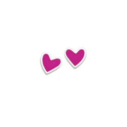 PENDIENTES AGATHA CORAZON FUCSIA ROSCA - 041ROS