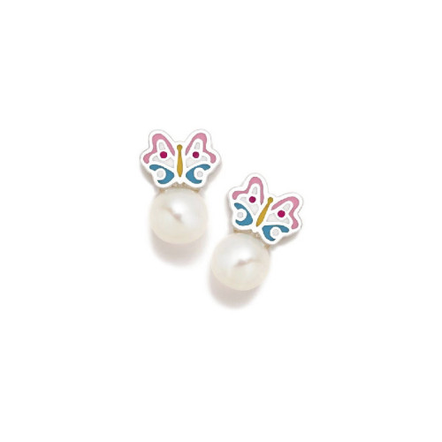 PENDIENTES AGATHA ROSCA MARIPOSA PERLA - 040ROS