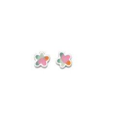 PENDIENTES AGATHA  FLOR PASTEL AQUA - 025AQU