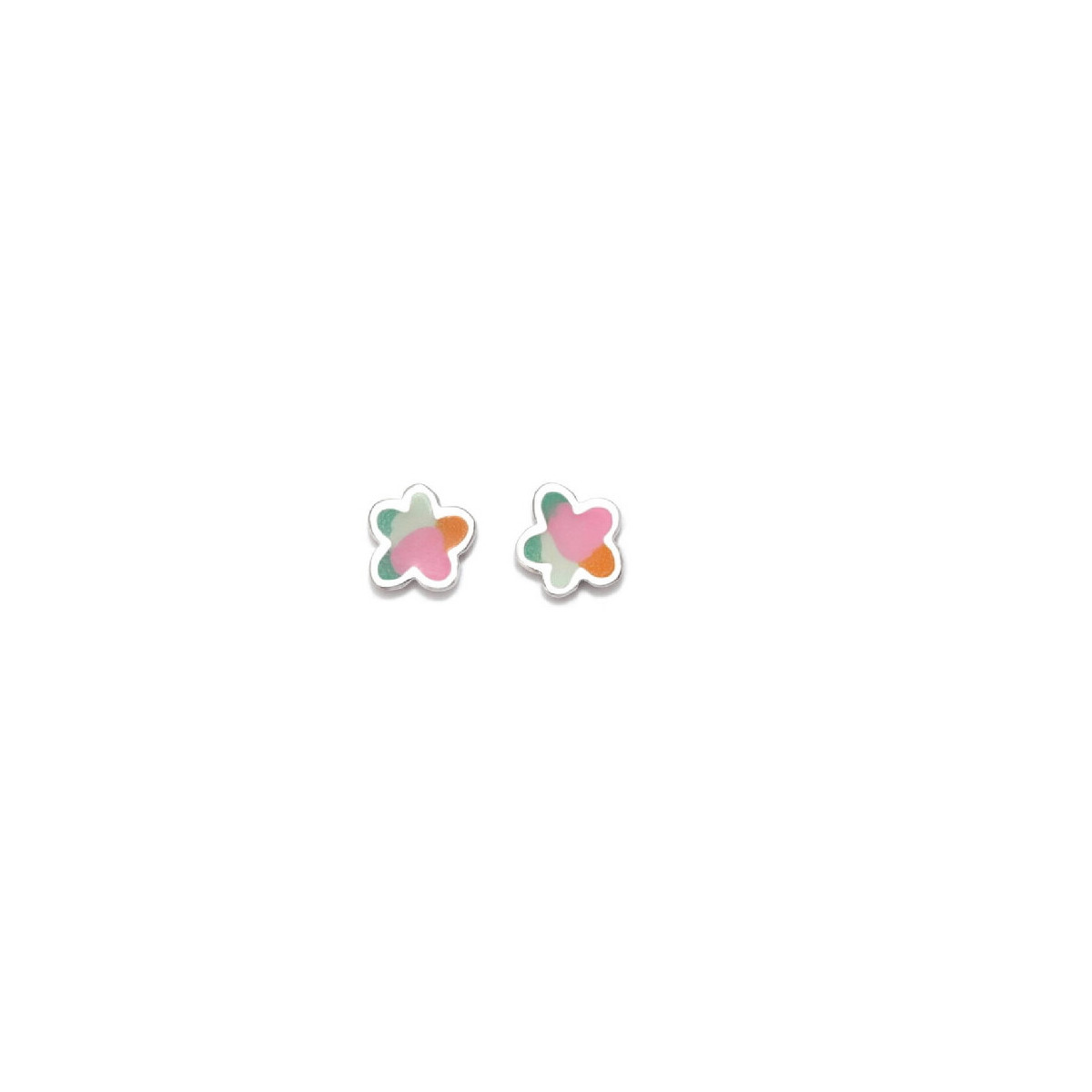PENDIENTES AGATHA  FLOR PASTEL AQUA - 025AQU