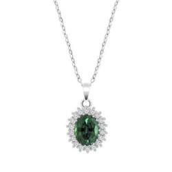 GARGANTILLA LOTUS SILVER PIEDRA VERDE - LP3459-1/3