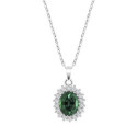 GARGANTILLA LOTUS SILVER PIEDRA VERDE - LP3459-1/3