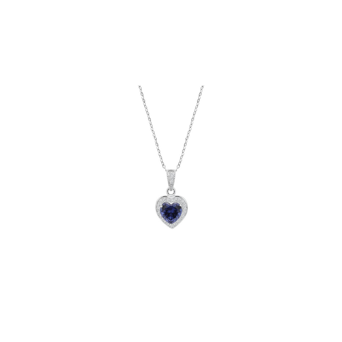 GARGANTILLA LOTUS SILVER PIEDRA AZUL - LP3784-1/1