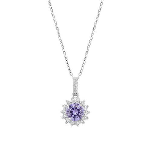 GARGANTILLA LOTUS SILVER PIEDRA MORADA - LP3791-1/2