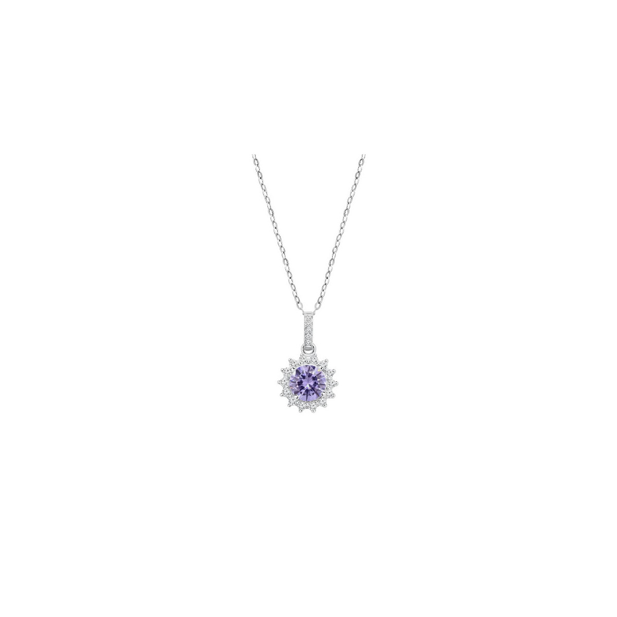 GARGANTILLA LOTUS SILVER PIEDRA MORADA - LP3791-1/2