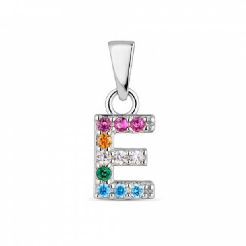 COLGANTE PROMOJOYA INICIAL PLATA E CIRCONITAS COLOR - 9113021