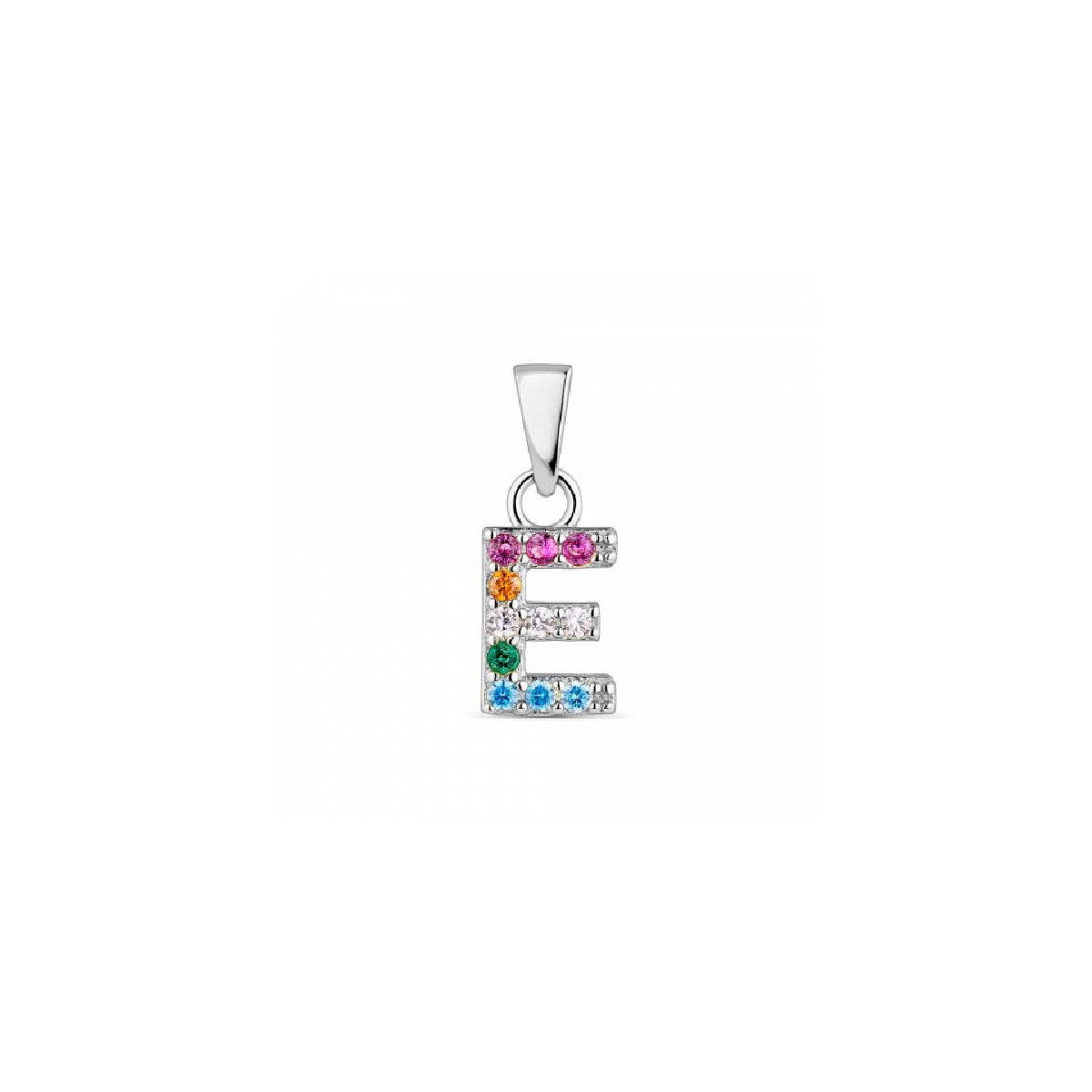 COLGANTE PROMOJOYA INICIAL PLATA E CIRCONITAS COLOR - 9113021
