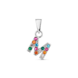 COLGANTE PROMOJOYA INICIAL PLATA M CIRCONITAS COLOR - 9113028