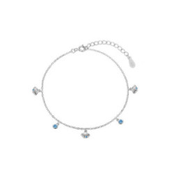 TOBILLERA PROMOJOYA AZULES SILVER CONCHAS - 9119060