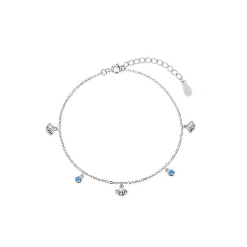 TOBILLERA PROMOJOYA AZULES SILVER CONCHAS - 9119060