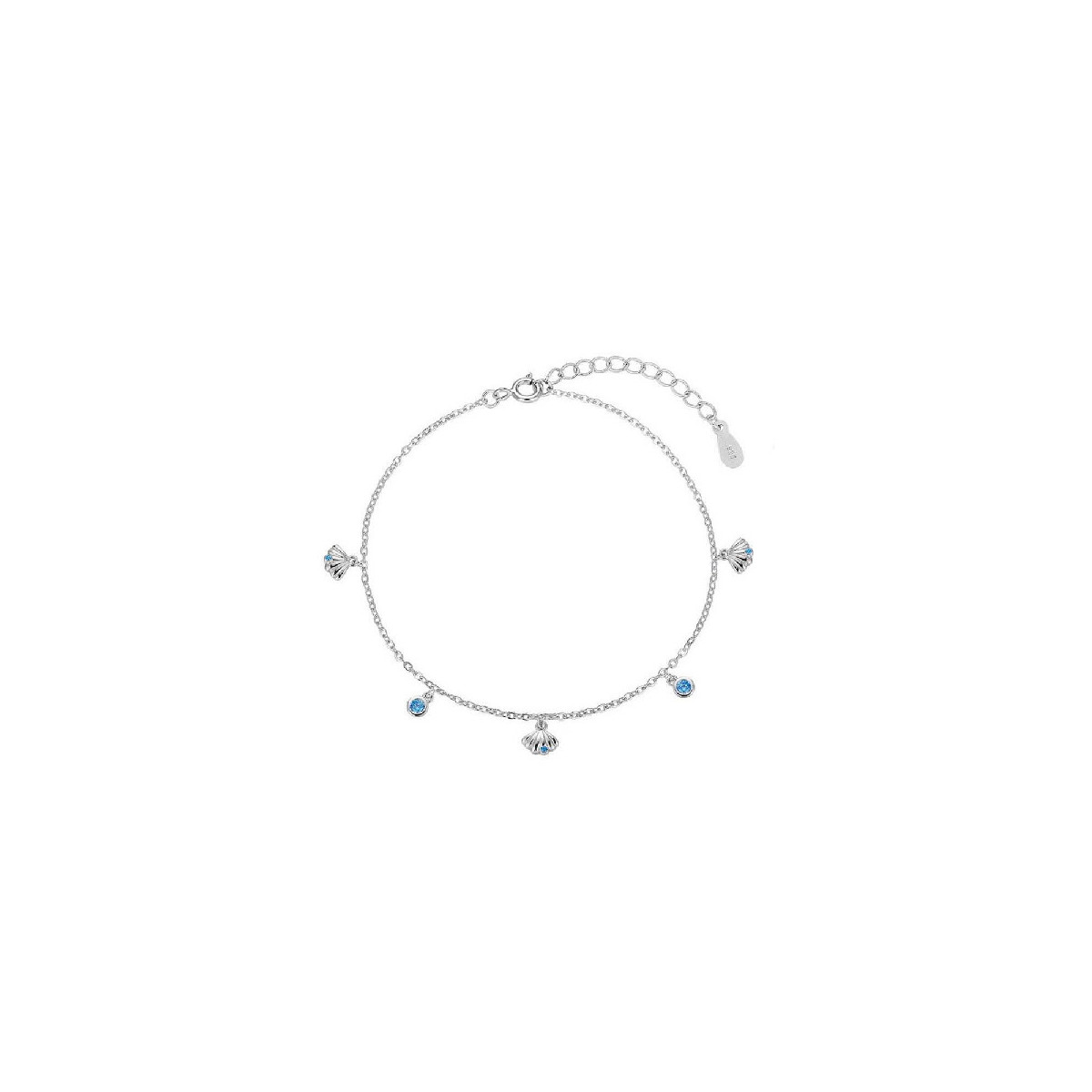 TOBILLERA PROMOJOYA AZULES SILVER CONCHAS - 9119060