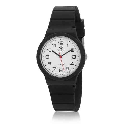 RELOJ MAREA CLÁSICO NEGRO CON ESFERA BLANCA - B25177/1
