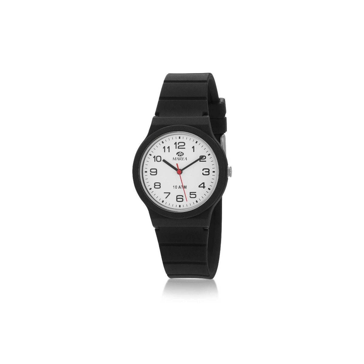 RELOJ MAREA CLÁSICO NEGRO CON ESFERA BLANCA - B25177/1