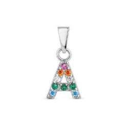 COLGANTE PROMOJOYA MULTICOLOR PLATA INICIAL A - 9113017