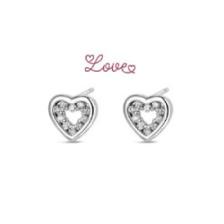 PENDIENTES PROMOJOYA CIRCONITAS LOVE CORAZÓN - 9121326