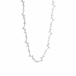 GARGANTILLA LINEARGENT PLATA HOJAS CIRCONITAS - 12968-C