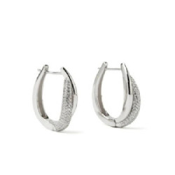 PENDIENTES LINEARGENT AROS PLATA OVAL MITAD CIRCONITAS - 19839-A