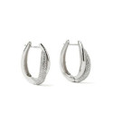 PENDIENTES LINEARGENT AROS PLATA OVAL MITAD CIRCONITAS - 19839-A