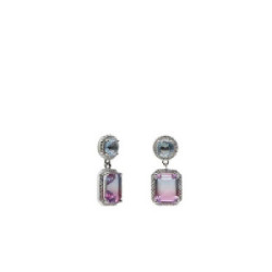PENDIENTES LINEARGENT LARGOS AGUA MARINA ROSA - 19593-B-A