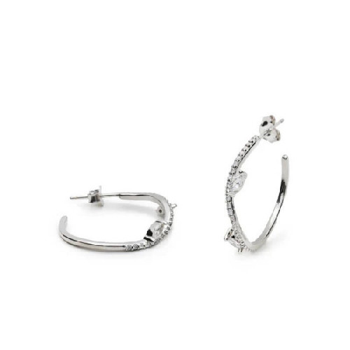 PENDIENTES LINEARGENT AROS PLATA CIRCONITAS - 19702-A
