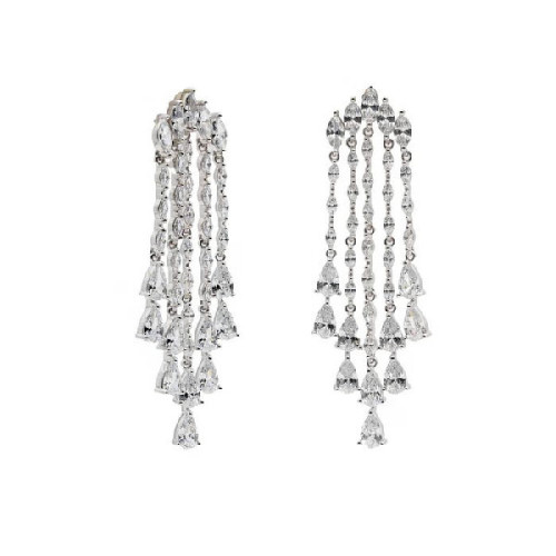 PENDIENTES LINEARGENT NOVIA  4 TIRAS CIRCONITAS - 19614-A