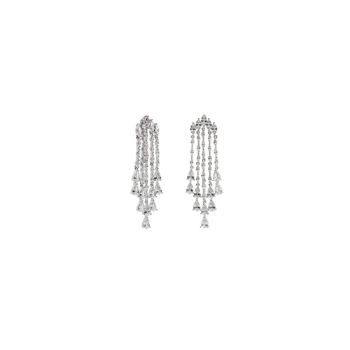 PENDIENTES LINEARGENT NOVIA  4 TIRAS CIRCONITAS - 19614-A