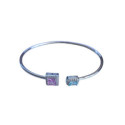 CAÑA PULSERA LINEARGENT PLATA ABIERTA TOPACIO ROSA FRANCIA - 20486-E