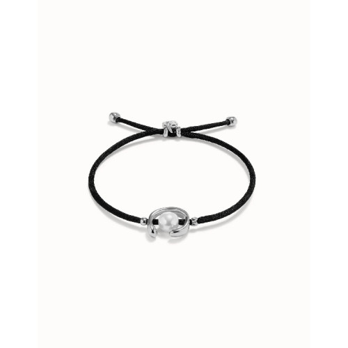 PULSERA UNO DE 50 PLATEADAHILO NEGRO PERLA - PUL2505NGRMTL0M