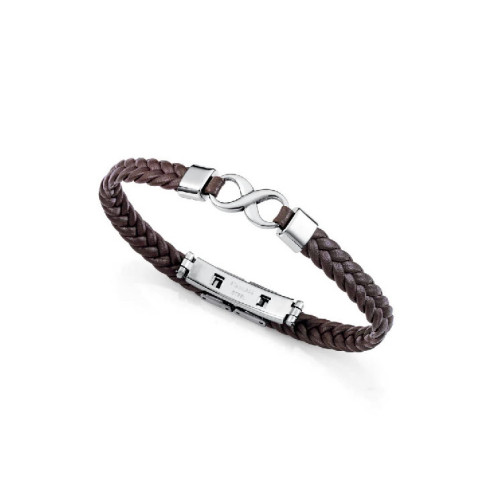 PULSERA VICEROY FOR MEN ACERO Y CUERO TRENZA - 14331P01011
