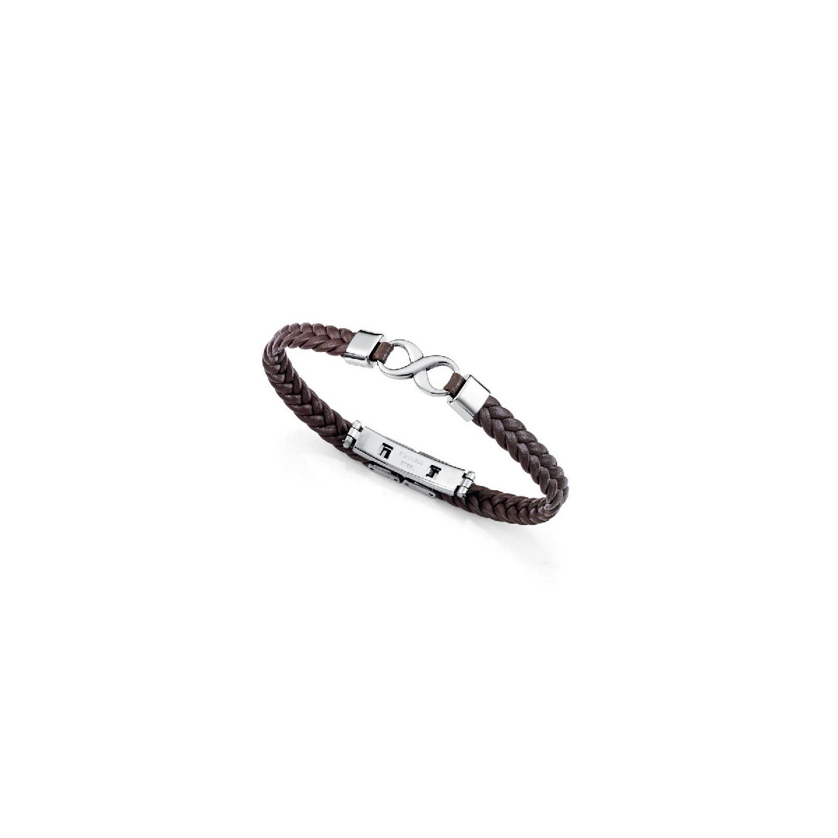 PULSERA VICEROY FOR MEN ACERO Y CUERO TRENZA - 14331P01011