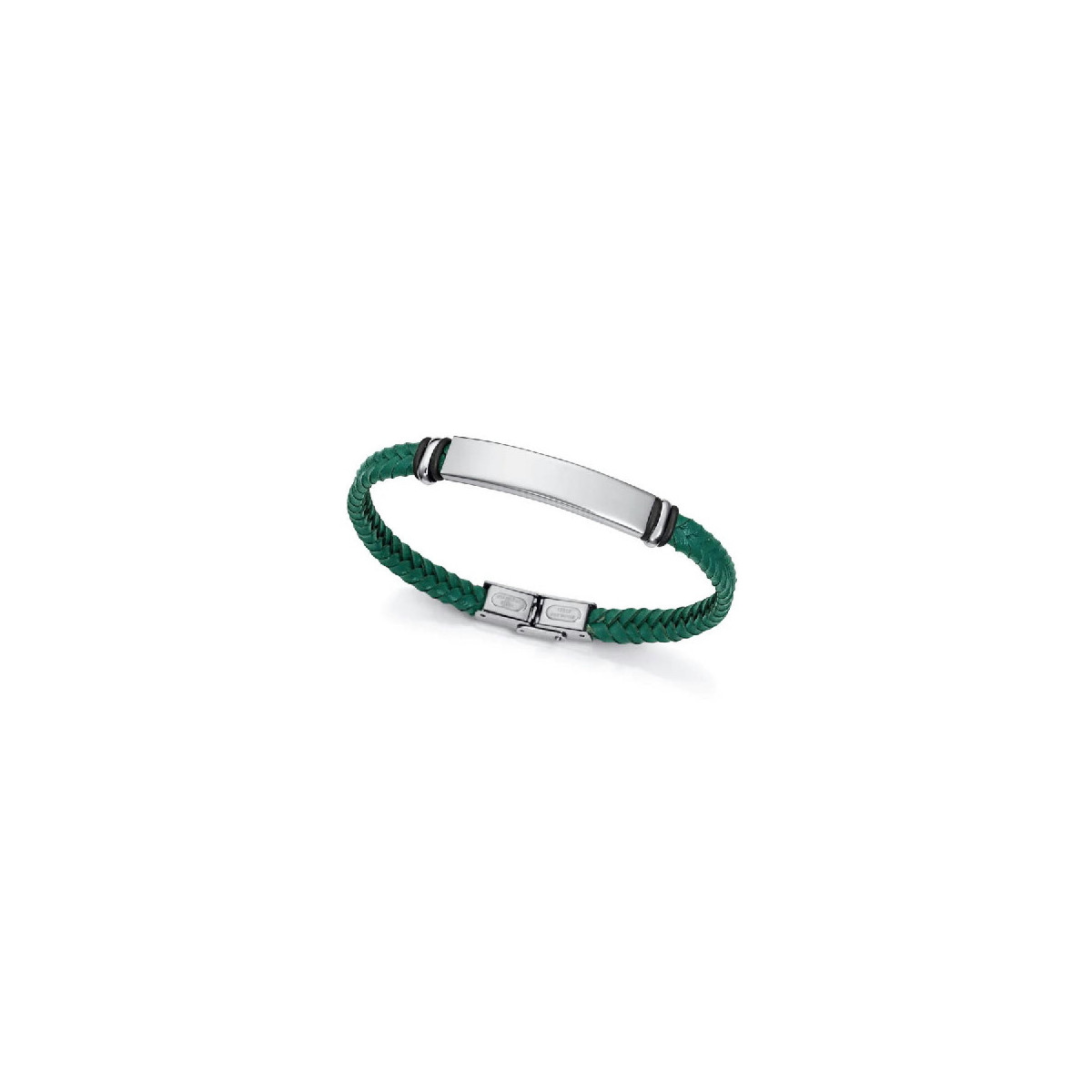 PULSERA VICEROY PLACA Y CUERO VERDE - 15180P01016