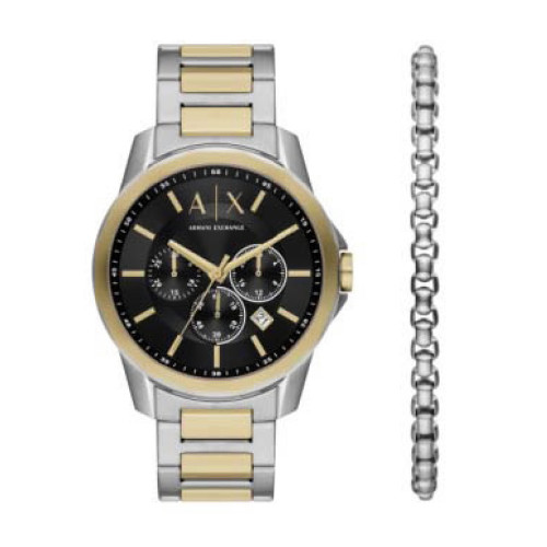 RELOJ ARMANI BICOLOR EXCHANGE BANKS - AX7148SET