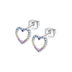 PENDIENTES LOTUS SILVER CORAZONES MULTICOLOR - LP3670-4/2