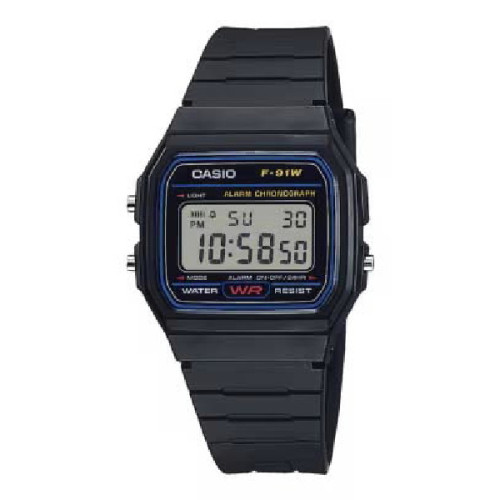 RELOJ CASIO CLÁSICO DIGITAL RESINA BLACK - F-91W-1YEG