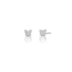 PENDIENTES MAREA KIDS MARIPOSA SILVER PERLA - D03301/BS