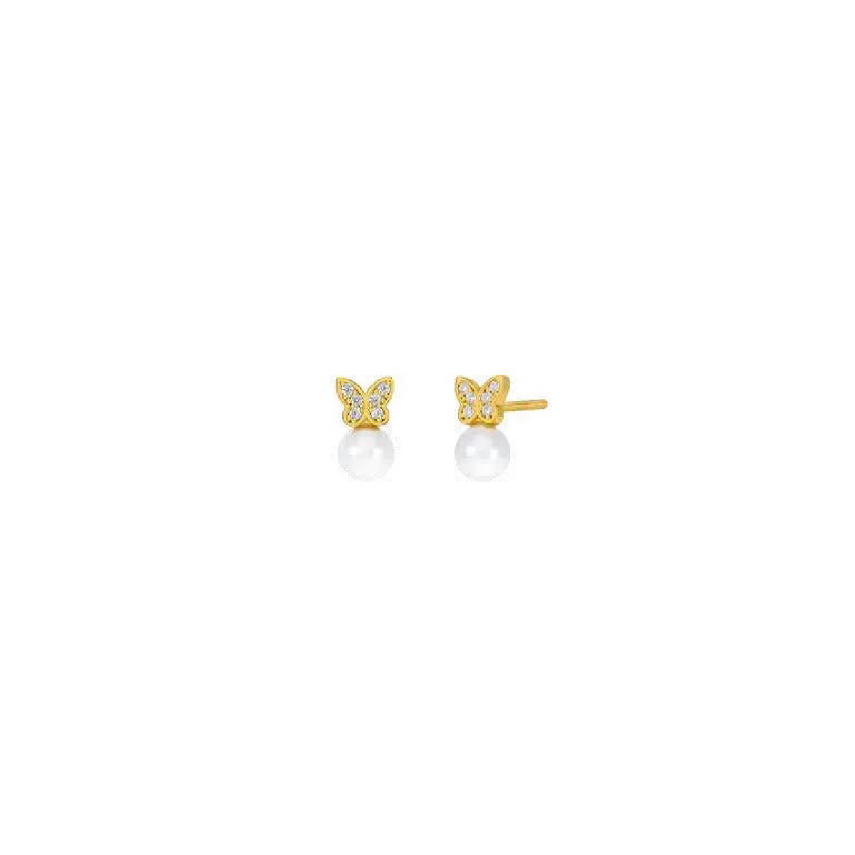 PENDIENTES MAREA KIDS MARIPOSA GOLD PERLA - D03301/BT