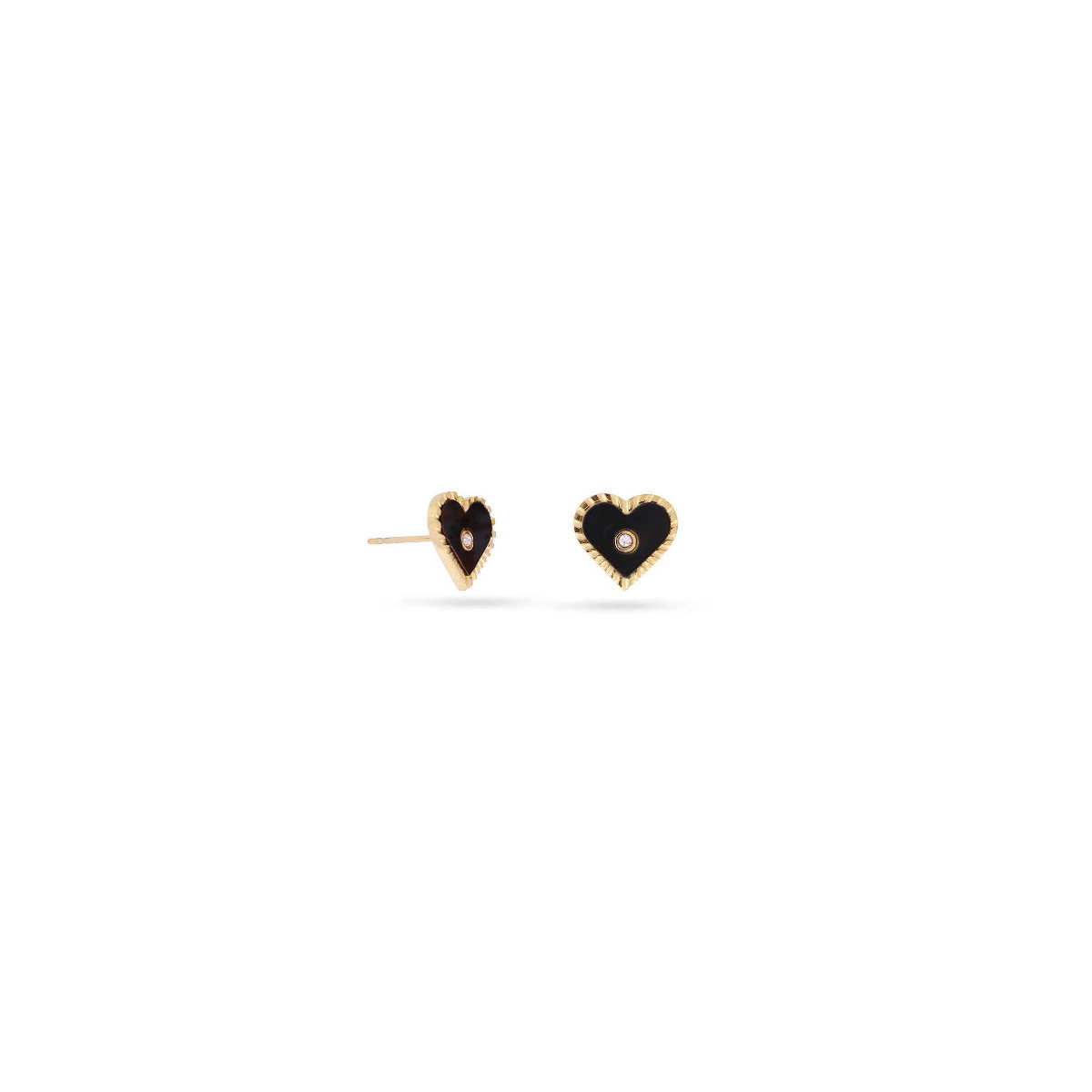 PENDIENTES  ANARTXY HEART BLACK SHORT - DPE307B
