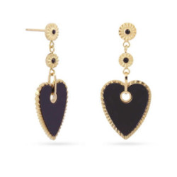 PENDIENTES  ANARTXY HEART BLACK - DPE303B