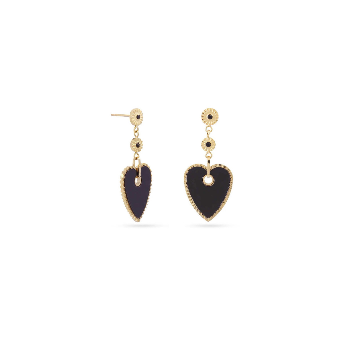PENDIENTES  ANARTXY HEART BLACK - DPE303B