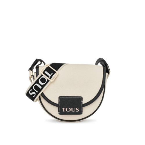 BANDOLERA TOUS HALFMOON BEIGE-NEGRO - 2001786801