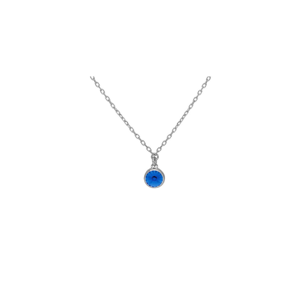 GARGANTILLA VICTORIA CRUZ CHATÓN 7MM BLUE SILVER - A4225-15HG