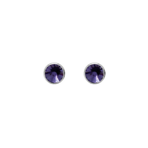 PENDIENTES VICTORIA CRUZ CHATÓN 9 MM AMATISTA SILVER - A2791-11HT