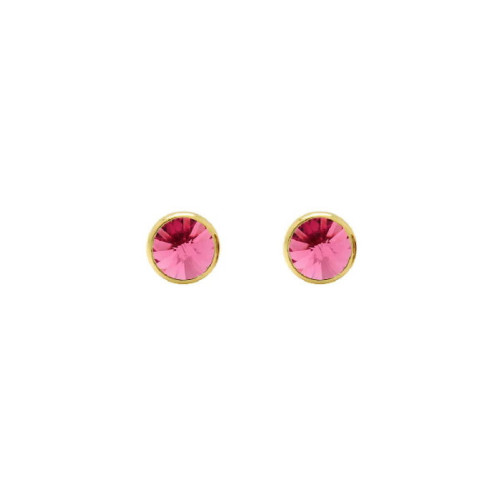PENDIENTES VICTORIA CRUZ CHATÓN 7MM CHAPADA ROSA - A3331-04DT